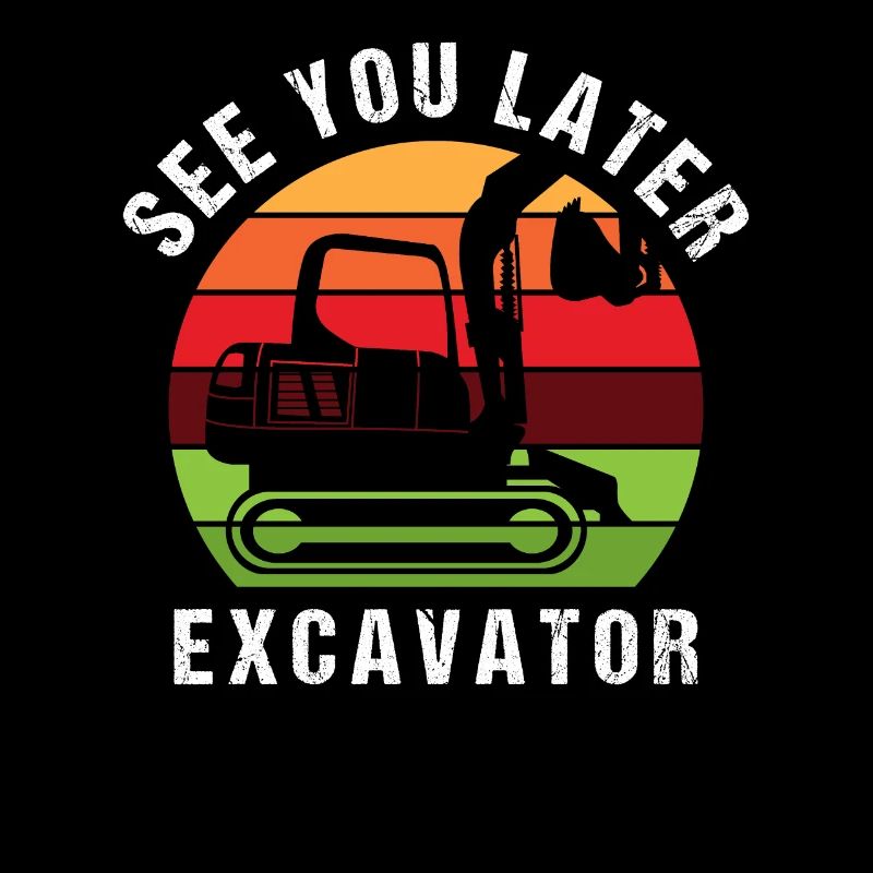 Bagger Baggerfahrer Minibagger Retro Geschenkidee