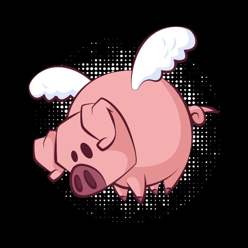 Funny flying pig