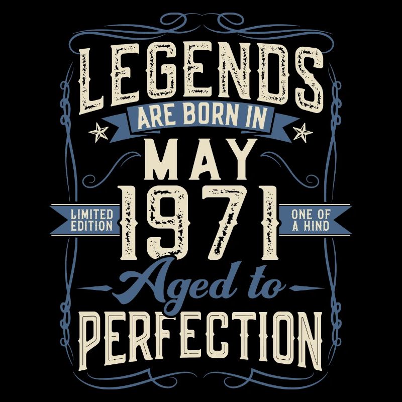 Vintage May 1971 Born Legends Birthday