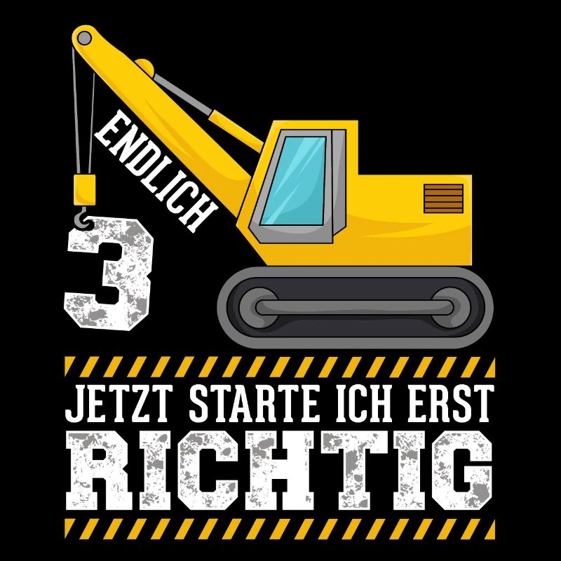 3. Geburtstag Bagger deko ich bin Endlich 3 Jahre