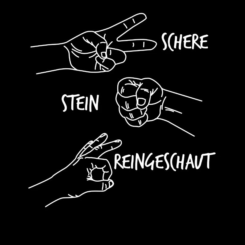 Reingeschaut Schere Stein Reingeguckt