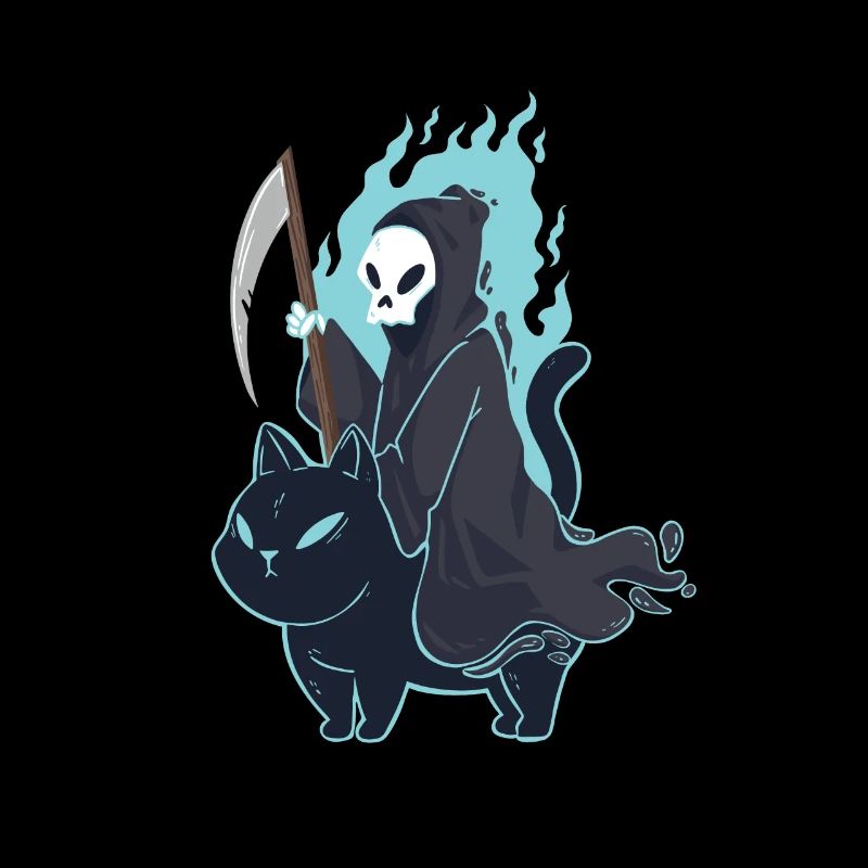 Grim-Reaper équitation chat drôle mort