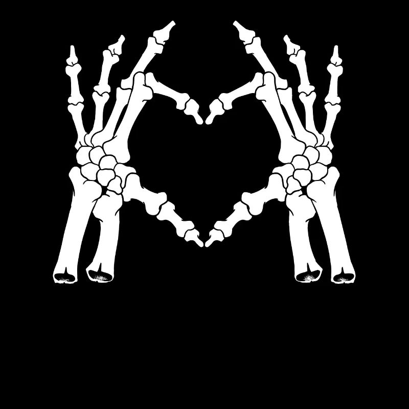 Finger Herzform - Skeletthand