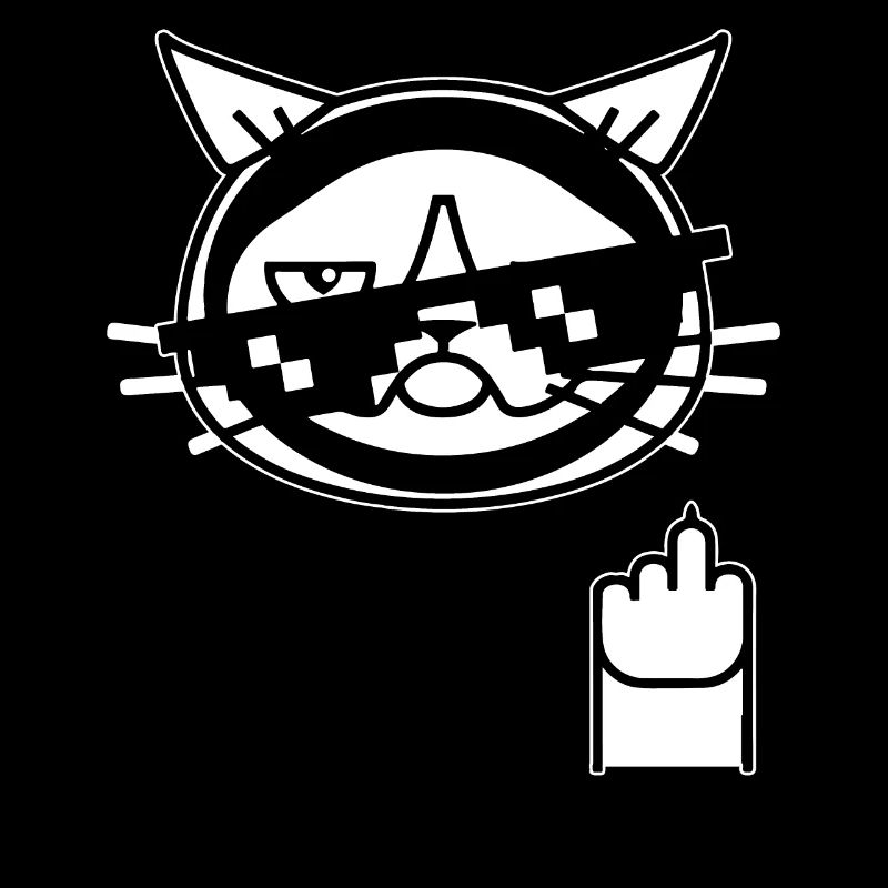 Cat Middle Finger - Flipping Black Cat
