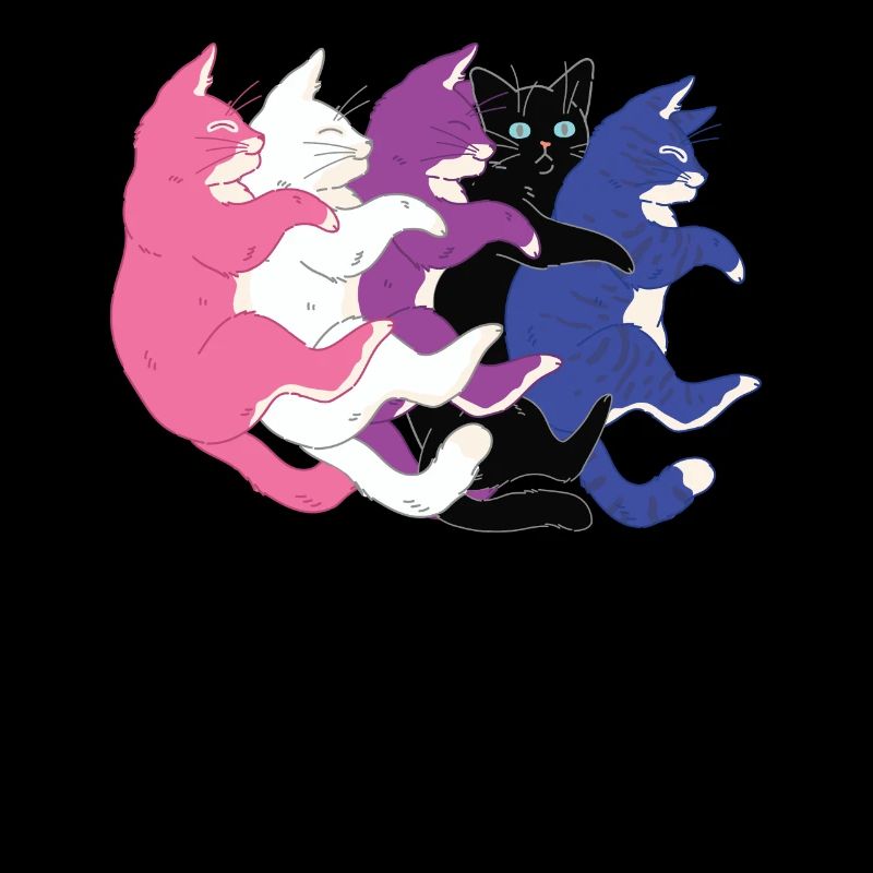 Drapeau LGBTQ - Cute Cat Pile Gender Fluid