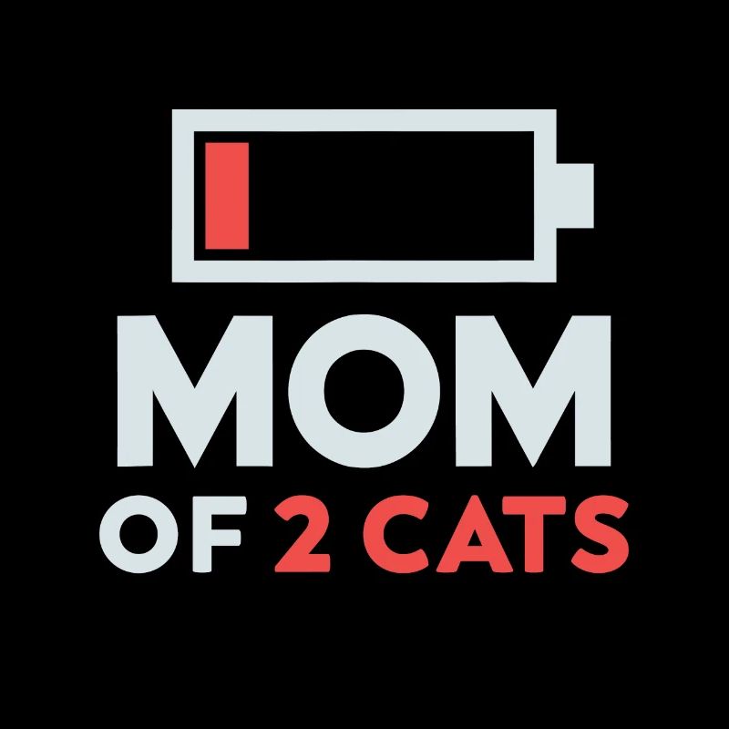 mutter von 2 katzen humor batterie niedrig geschenk
