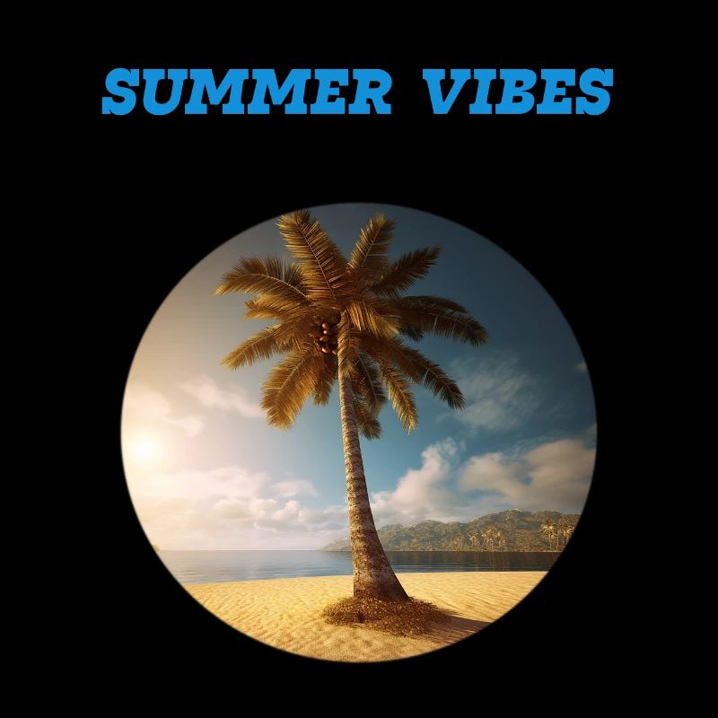 Cocotier sur la plage de sable « Summer Vibes »