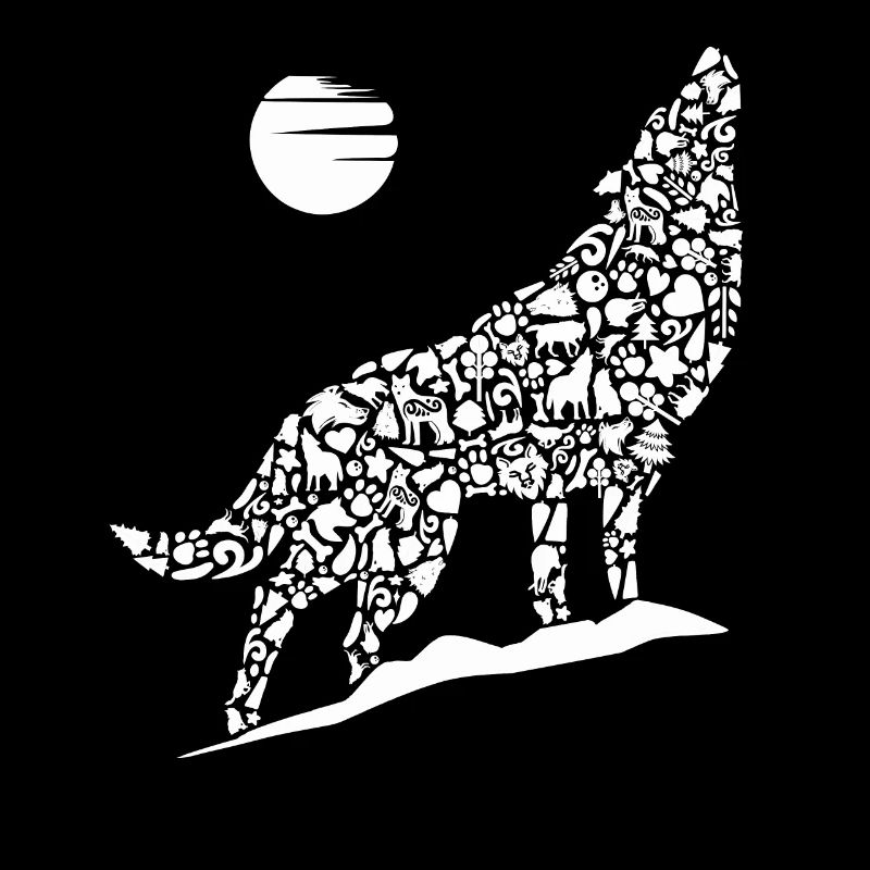 Heulender Wolf Wolfssilhouette Kinder Wölfe