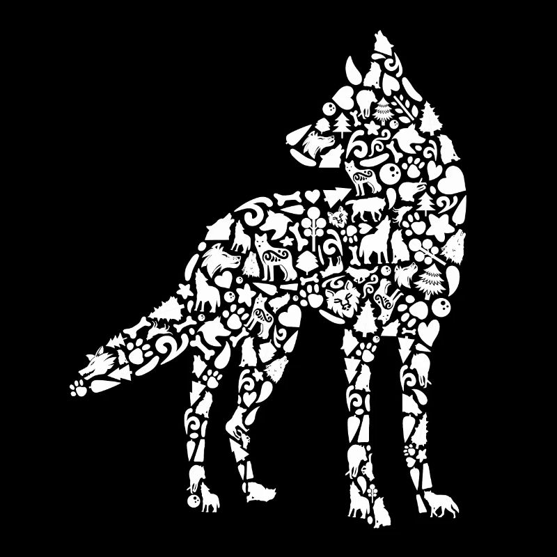 Heulender Wolf Wolfssilhouette Mädchen Wölfe