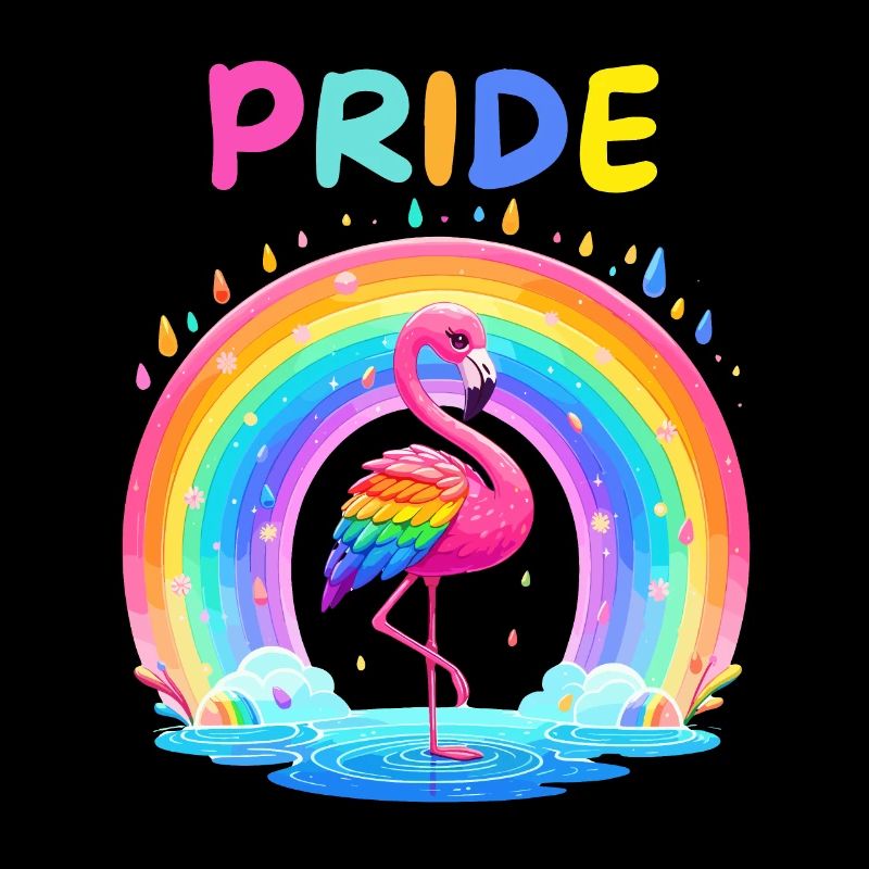 Flamingo Regenbogen Pride Month LGBTQ Divers Liebe