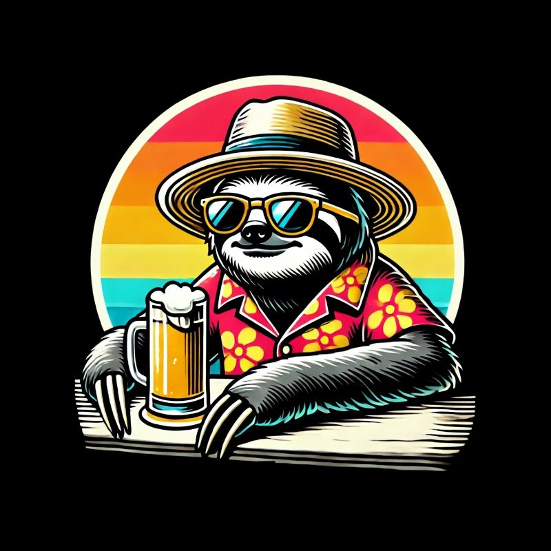 Sloth Drinking Beer