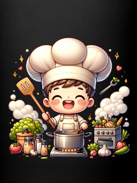 Chef joyeux en cuisine