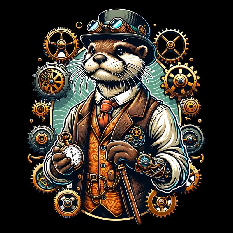 Steampunk Otter Mit Zahnrädern