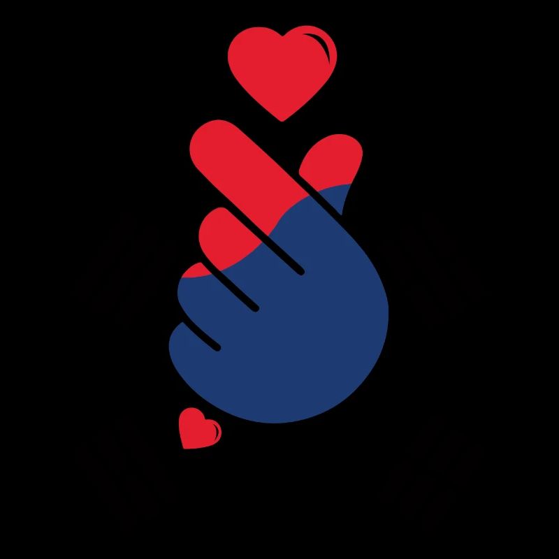 J’aime K-Pop coeur geste de la main Drapeau