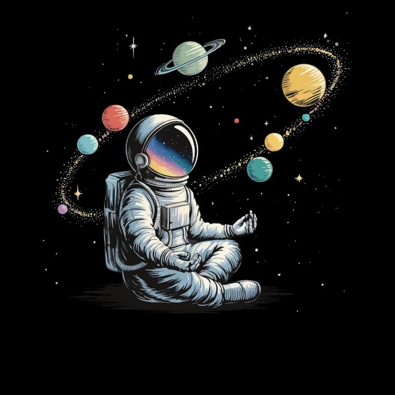 Astronaut Meditation Space Planets Orbit