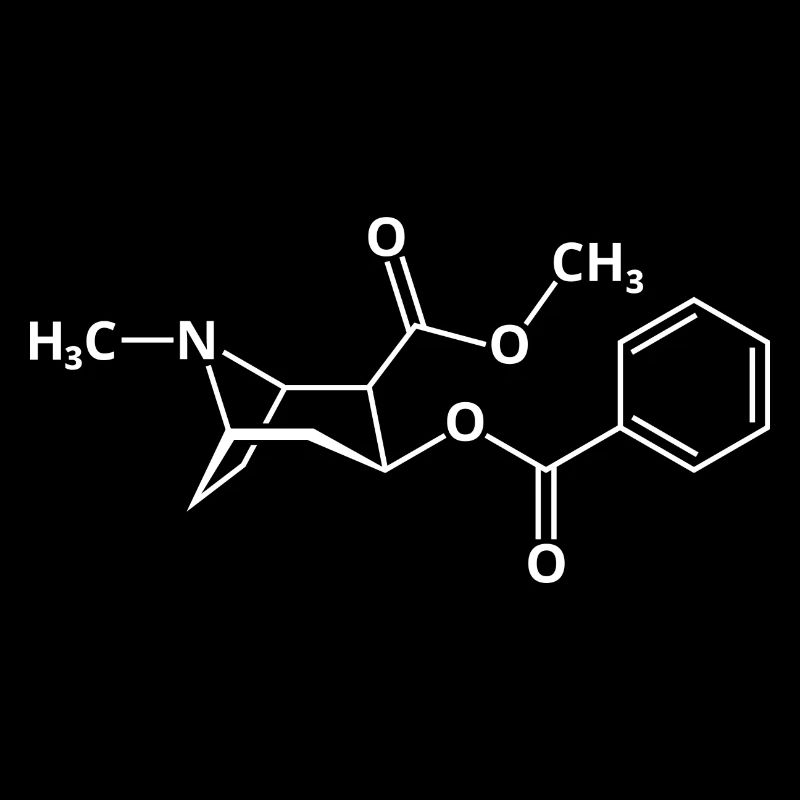 Molécule de cocaïne formule structurelle chimie drogue médicament