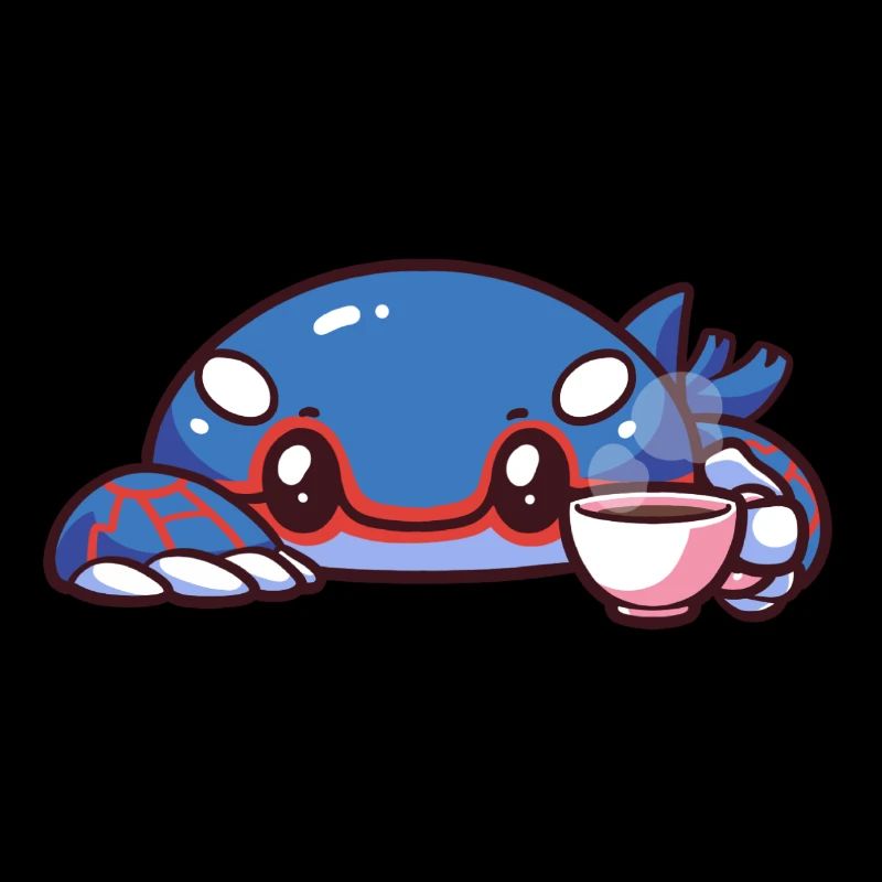 Kyogre drinking coffee