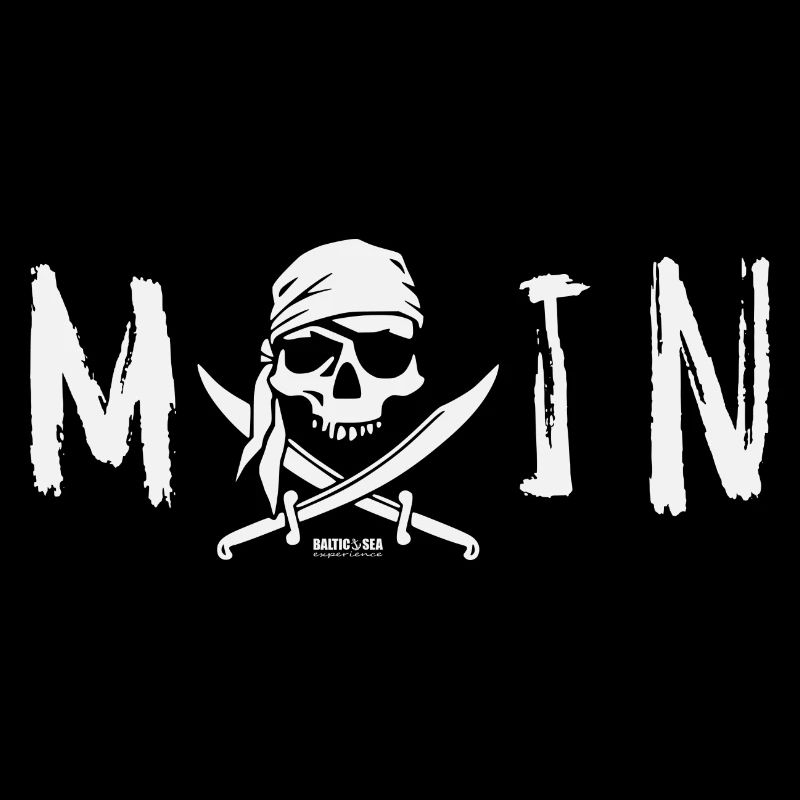 MOIN with skull, logo and saber white