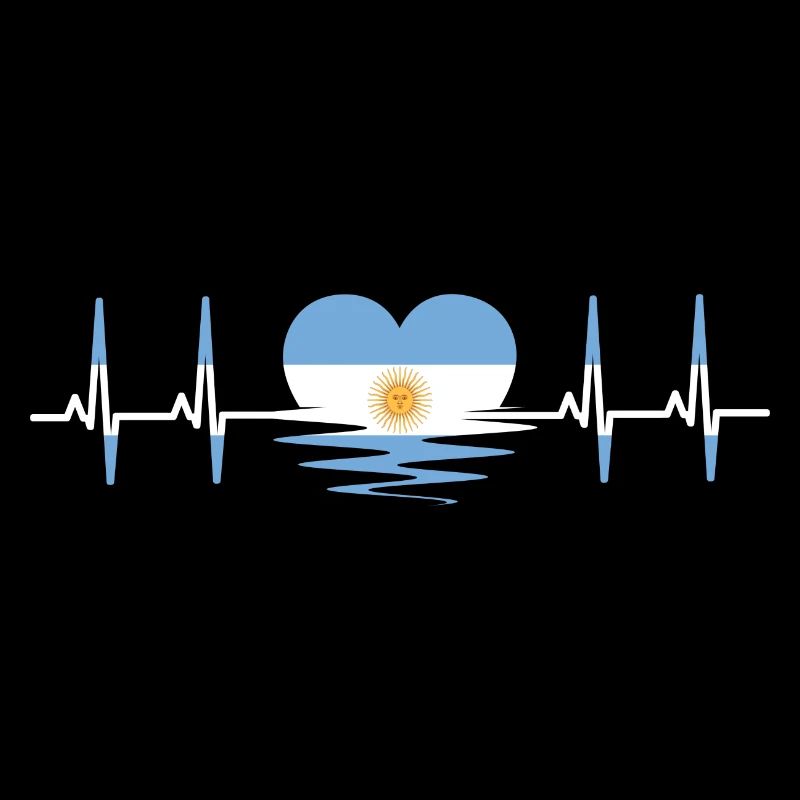Drapeau argentin pulsation cardiaque impulsion sinusoïdale ECG