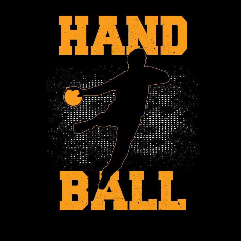 Handball player silhouette circle runner gift