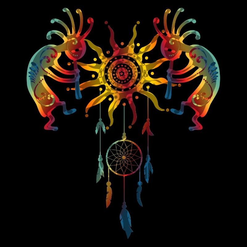 Kokopelli Duo - Power Sun Dreamcatcher 1