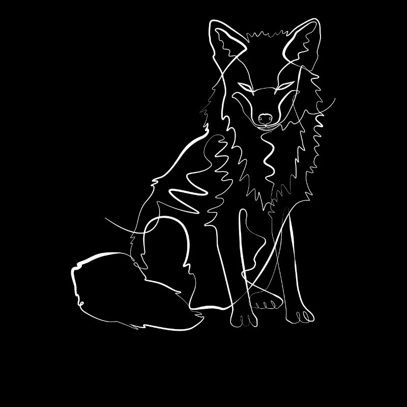Fuchs Tiermotiv - one line drawing