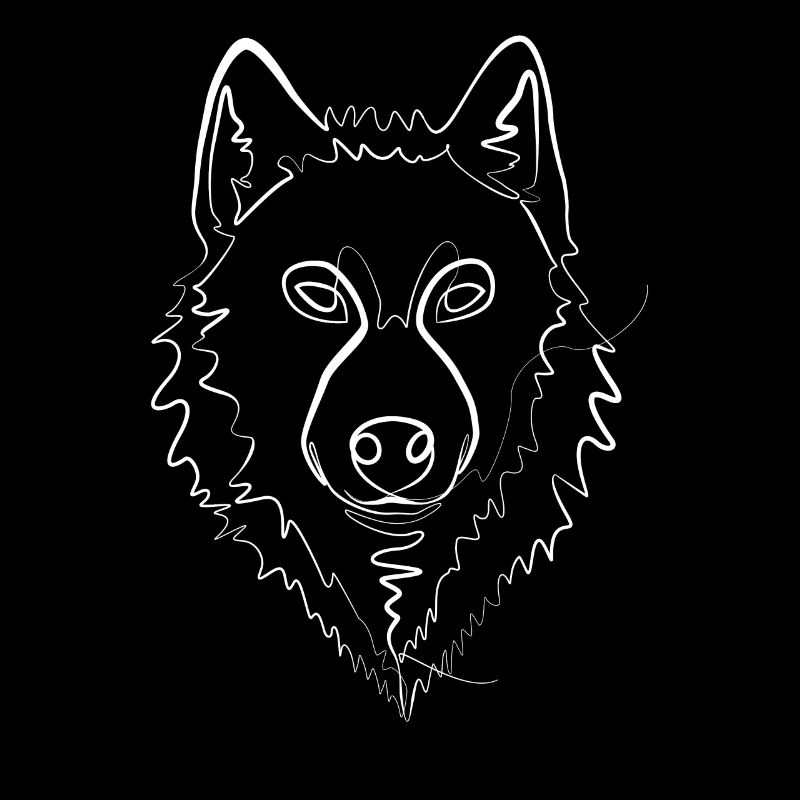 Wolf Schäferhund - one line drawing