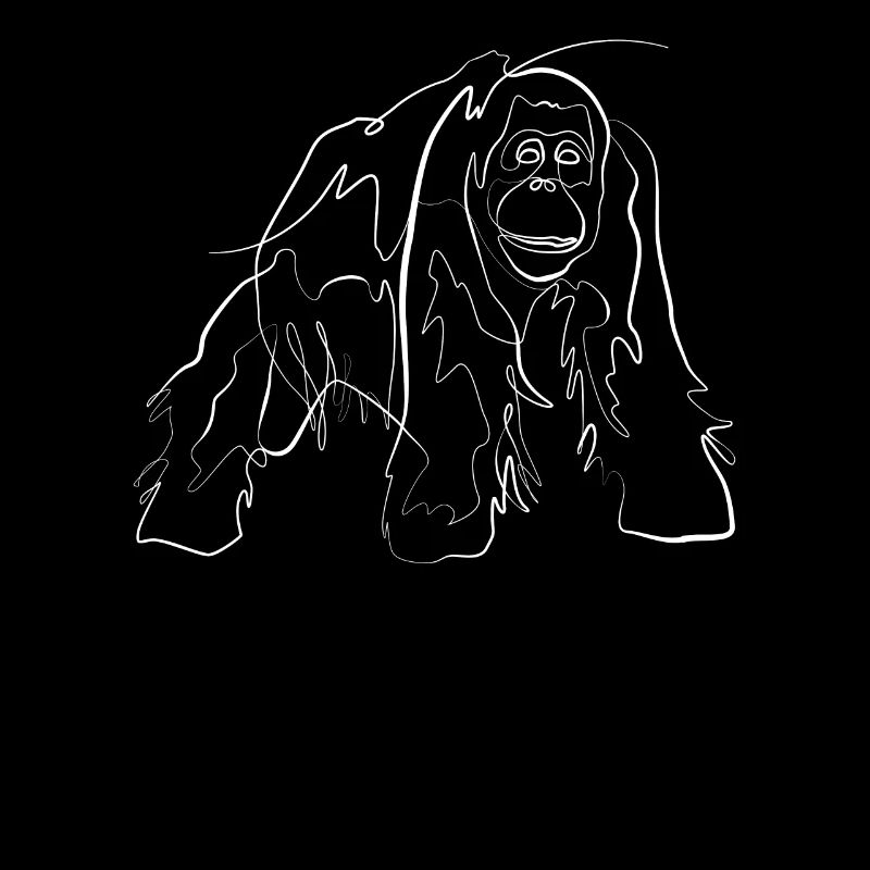 Orang utan forêt tropicale - one line drawing