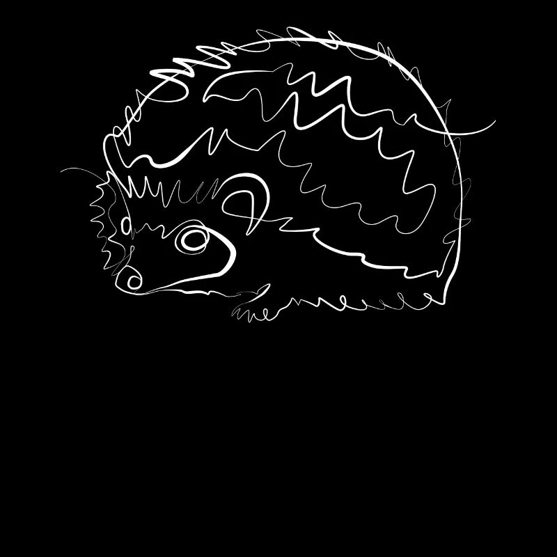 Hérisson automne animal motif - one line drawing