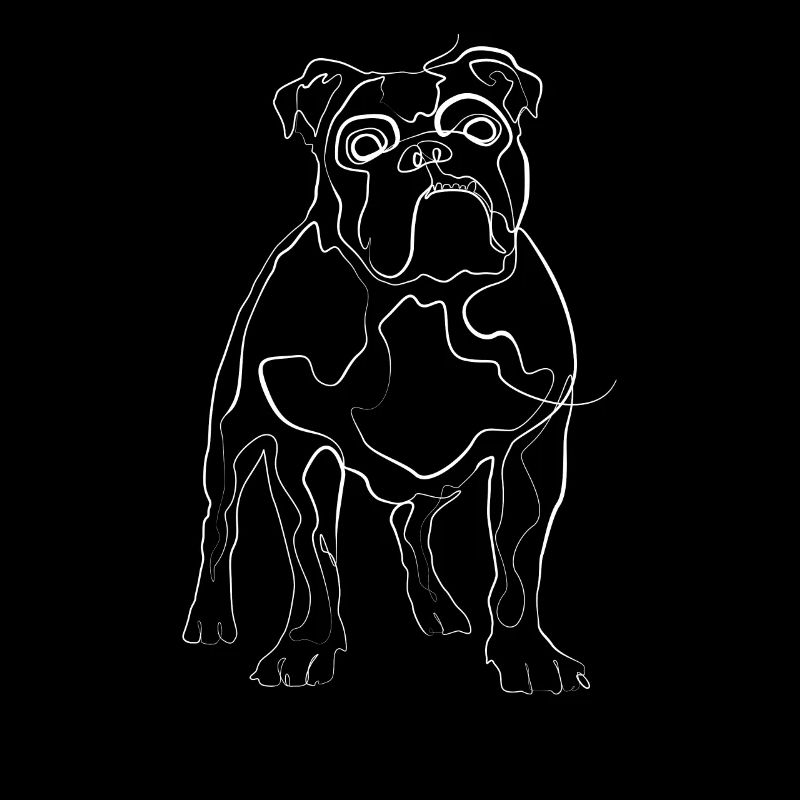 Bulldogge Tiermotiv - one line drawing