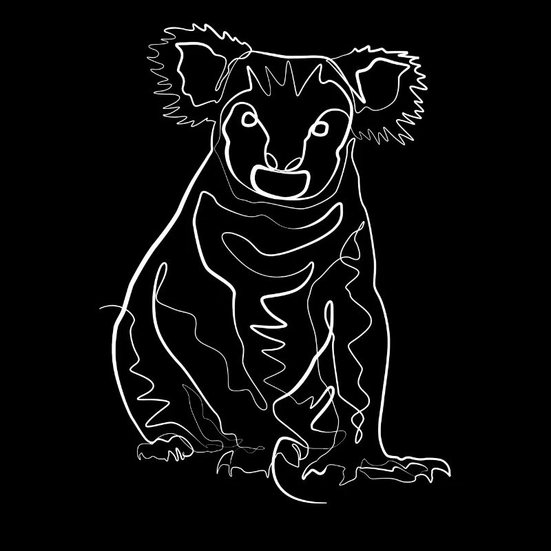 Koala Australien Tiermotiv - one line drawing