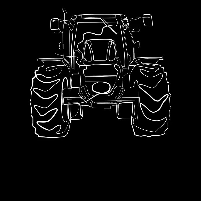 Tractor Trekker - one line drawing