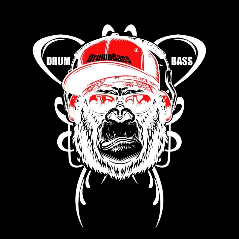 Drum and Bass cool monkey with cap music