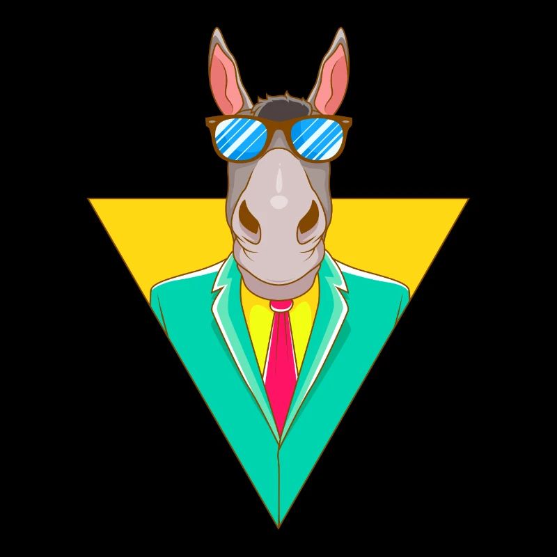 Cool business donkey with sunglasses