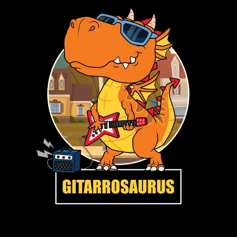 Guitarrosaurus - T-rex plays guitar - Dino