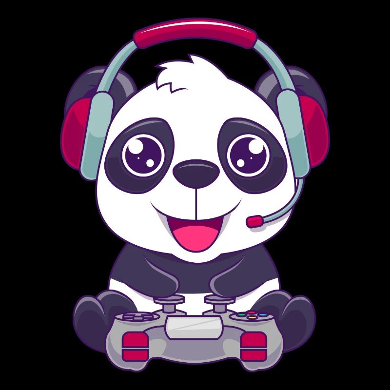 Süßer Panda Gaming Bär mit Gaming Süßes Geschenk