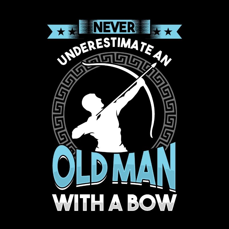 Archer grand-père tir à l’arc avec flèche et arc