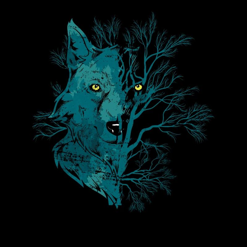Vollmond Tiermotiv Heulender Wolf