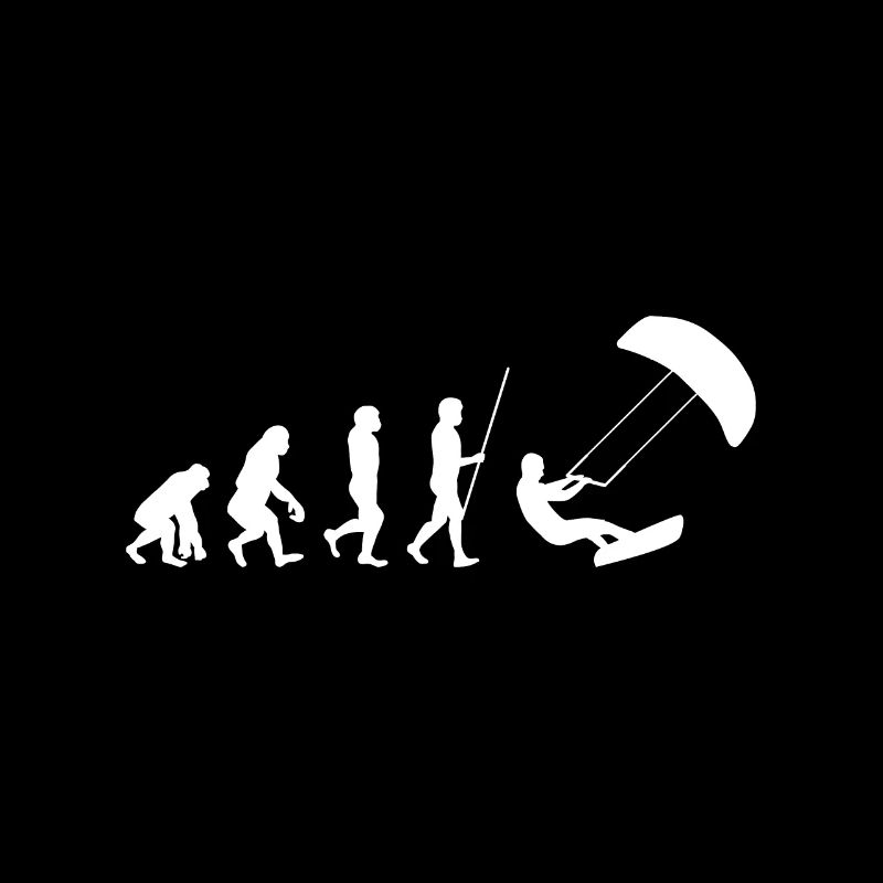 Kitesurf Human Evolution Funny Kitesurfer Blague