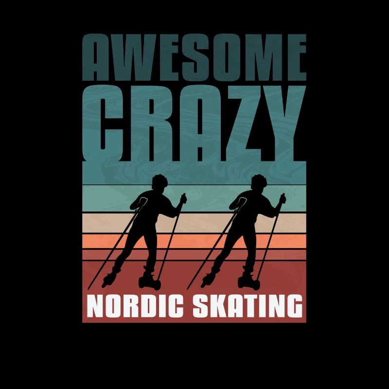 Retro vintage Nordic Skating