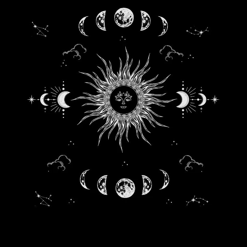 Ästhetische Tarot Sun Hexe Sun Moon