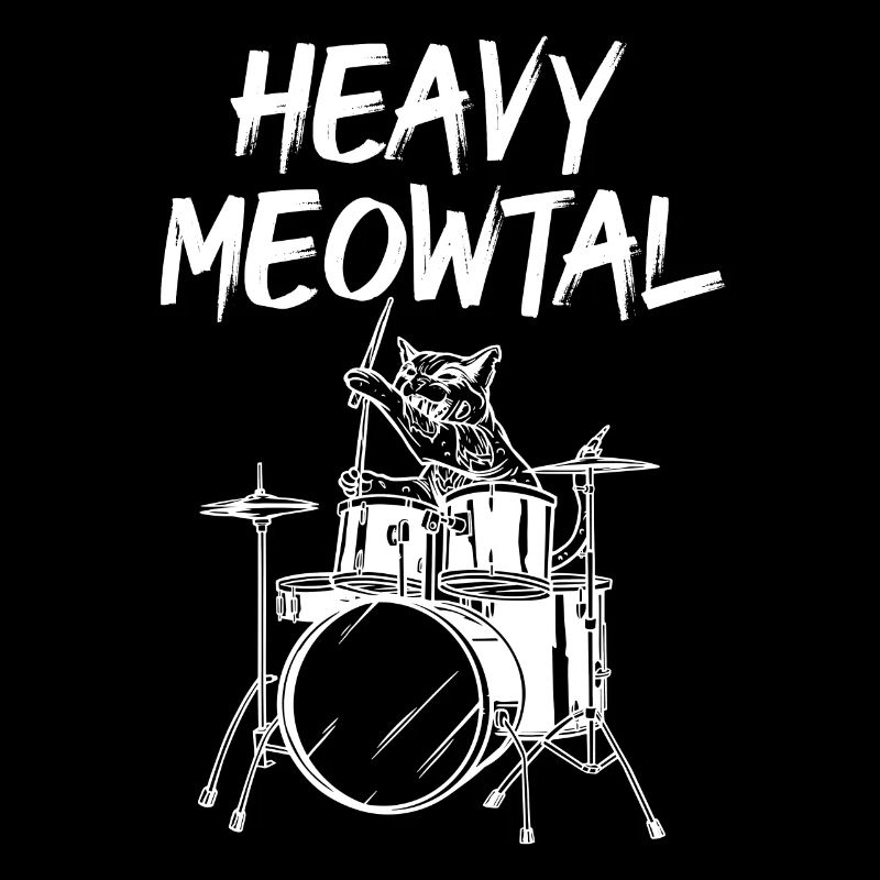 Heavy Meowtal Drummer Cat