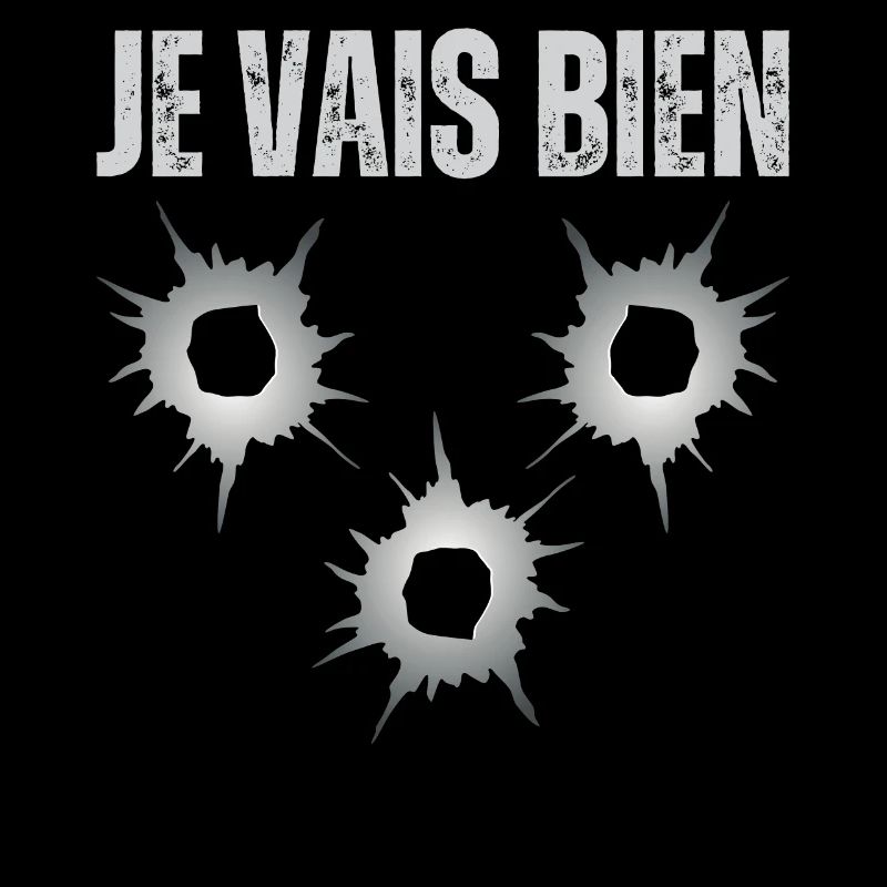 I'm fine everything is fine, bullet hole gun