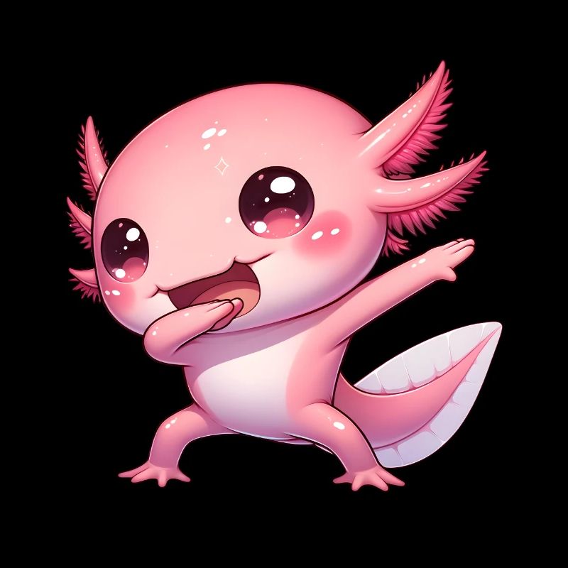 Dabbing Axolotl Kawaii Dancing