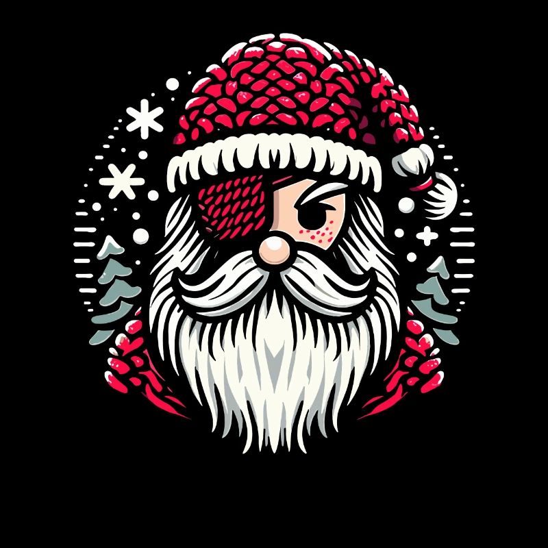 Weihnachtsmann Strickmuster mit Augenklappe