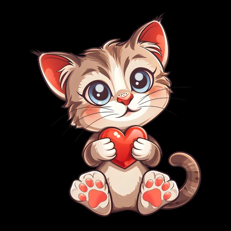 Valentinstag Katze Herz Liebe Miez