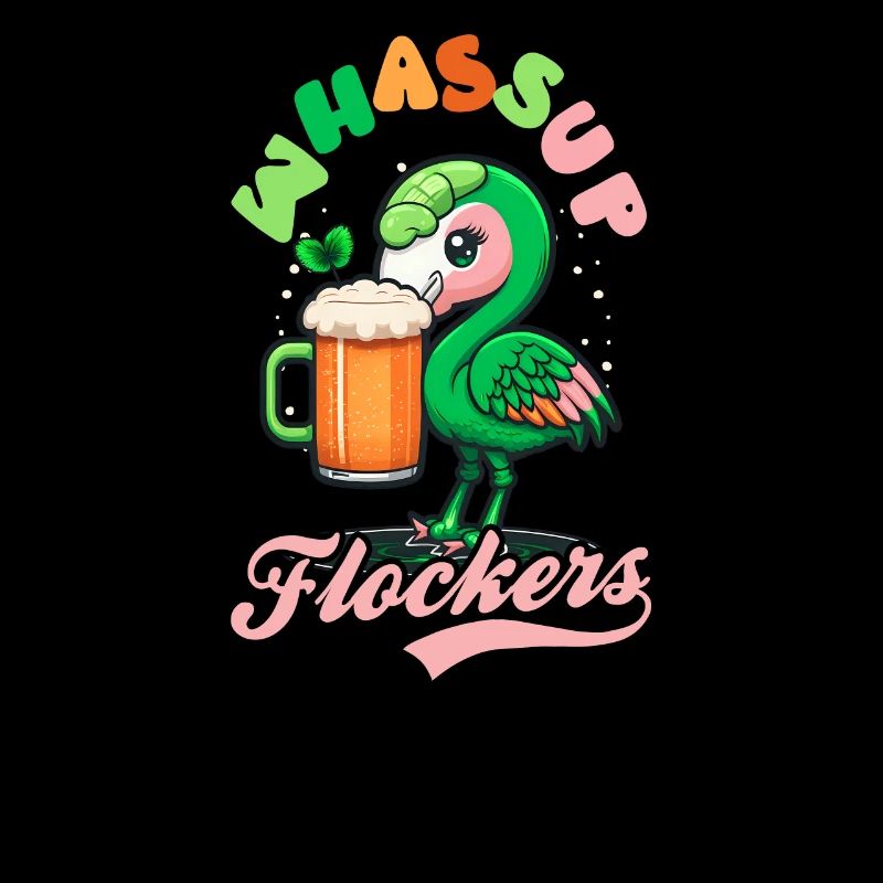 Flamant rose irlandais St Patricks Whasup floqueurs