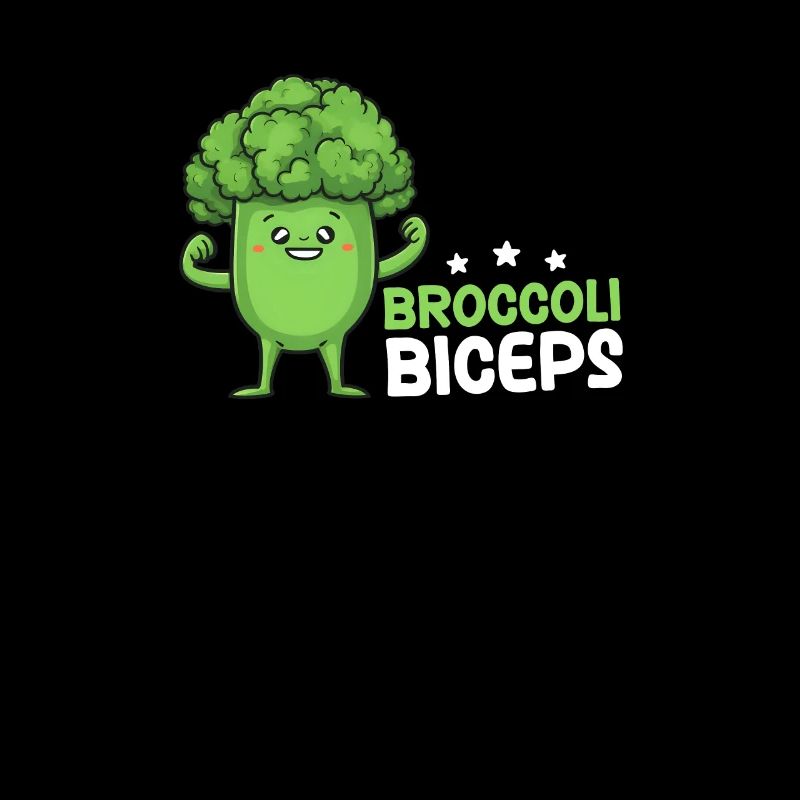 Athlète végétalien Brocoli Biceps Fléchissant