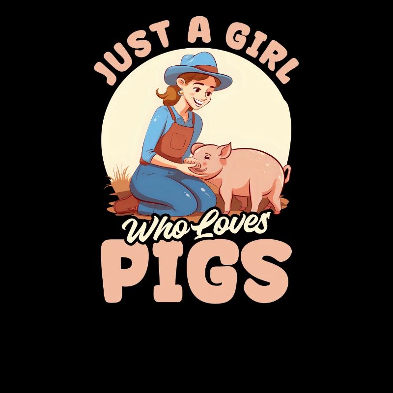 Schweinebäuerin Mädchen liebt Schweine