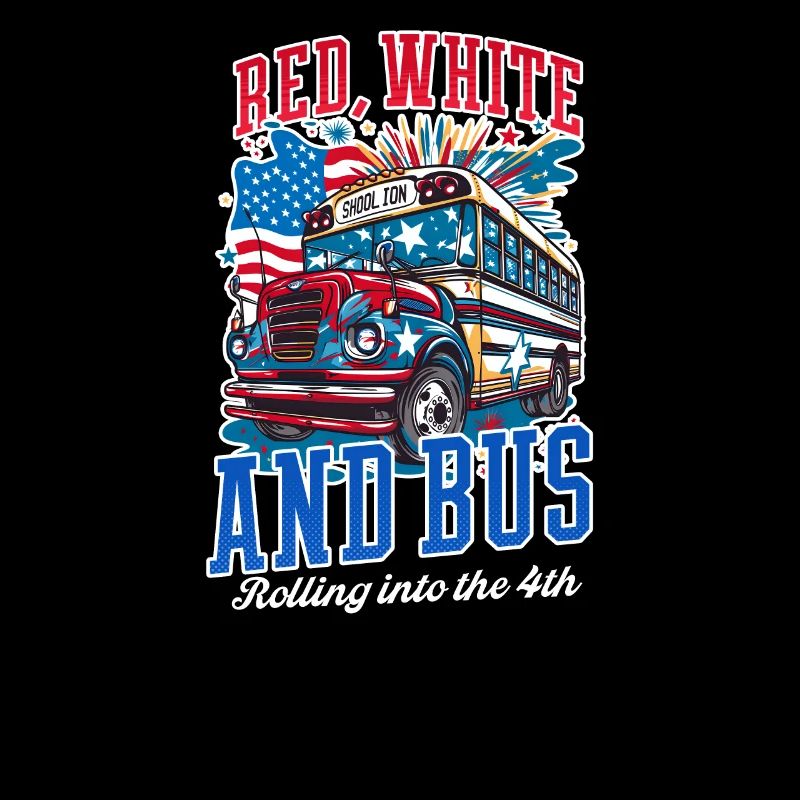 Patriotic Bus Driver Red, White And Bus